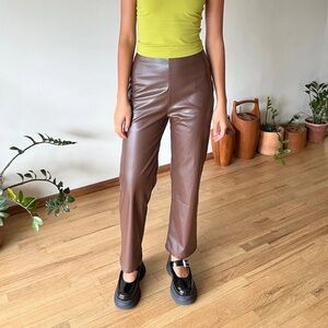 lisa says gah brown luisa faux leather pants - Xs/Sm